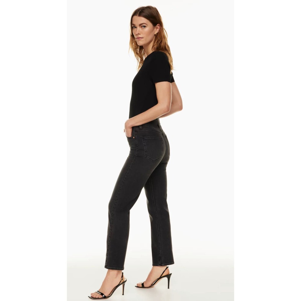 Aritzia Denim Forum Arlo High Rise Straight Jeans Black Size 24